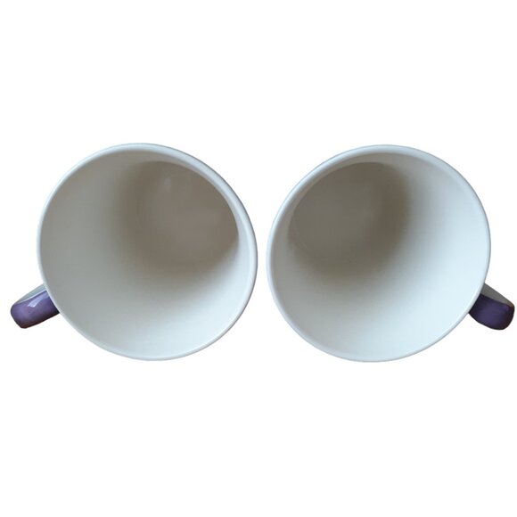 Pier 1 Set Of Two Vintage Cups Mugs Purple Floral - Picture 8 of 9